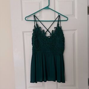 NWOT Green Dressy Tank Size Small